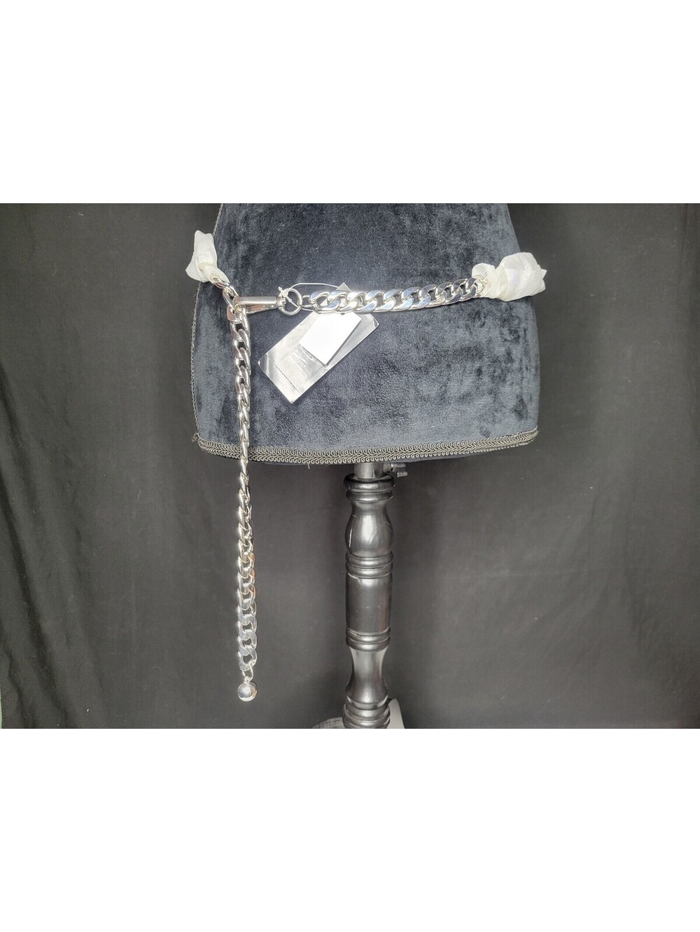 INC International Concepts Womens Metal Chain link Belt Silver Size M/L - NEW